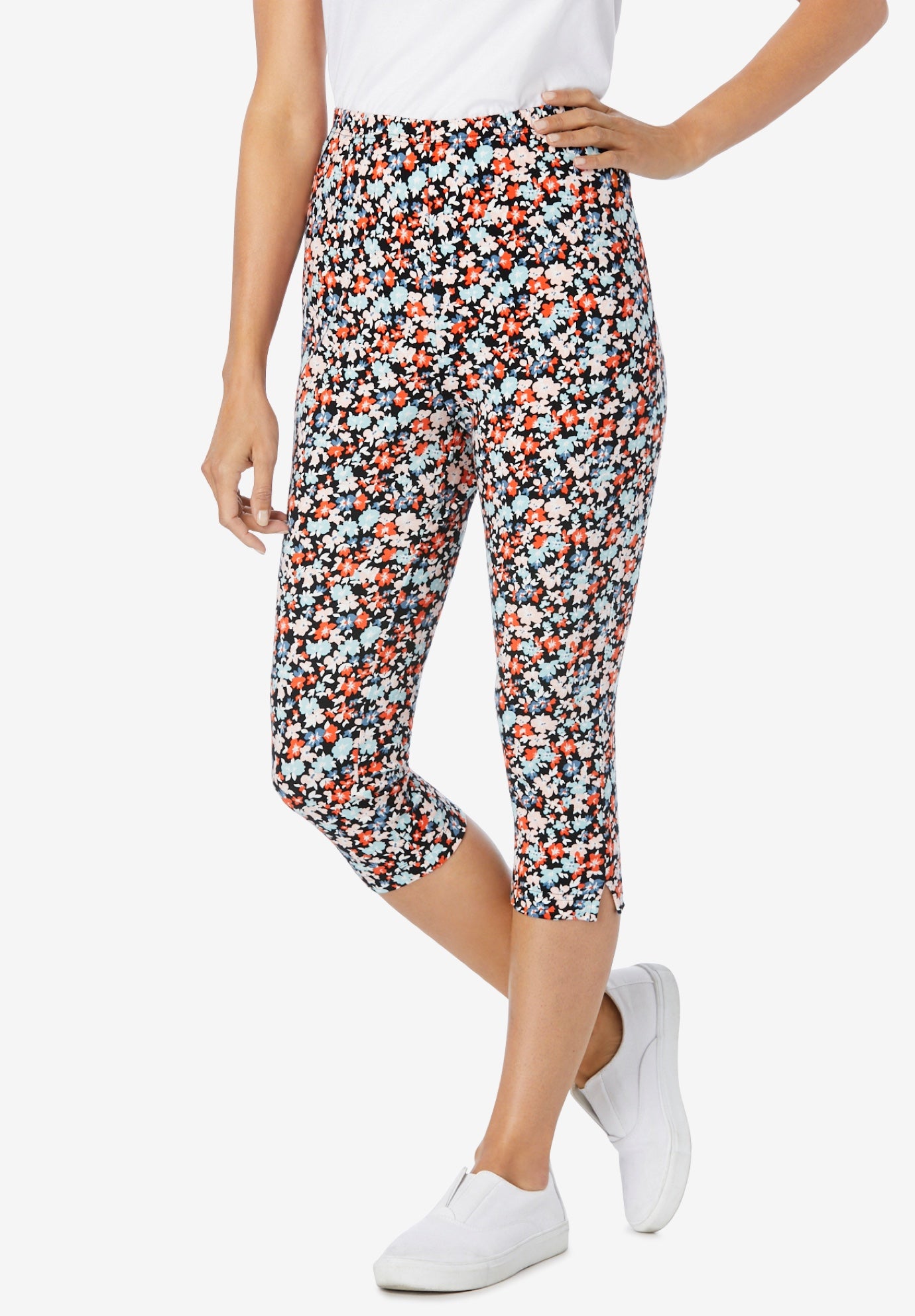 Stretch Cotton Printed Capri Legging OneStopPlus
