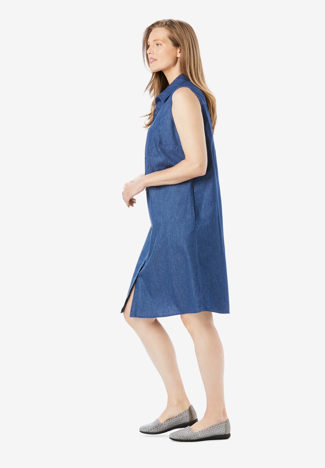 Sleeveless Shirtdress OneStopPlus