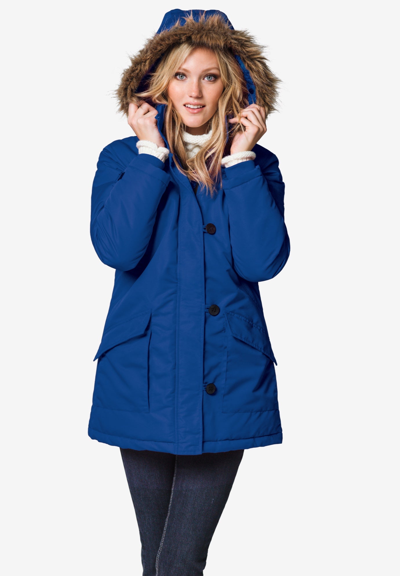 Faux Fur Trim Parka OneStopPlus