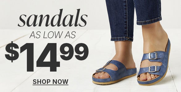 Sandals as low as $14.99: SHOP NOW