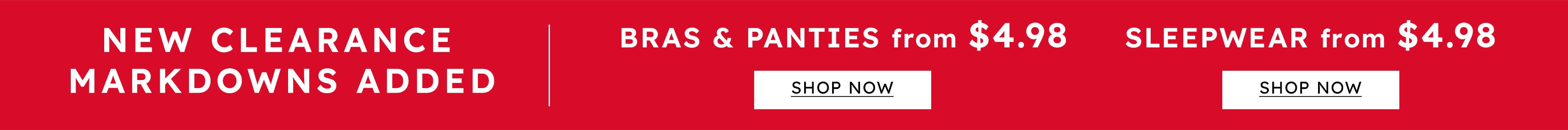 Intimates and Sleep ON CLEARANCE! SHOP NOW
