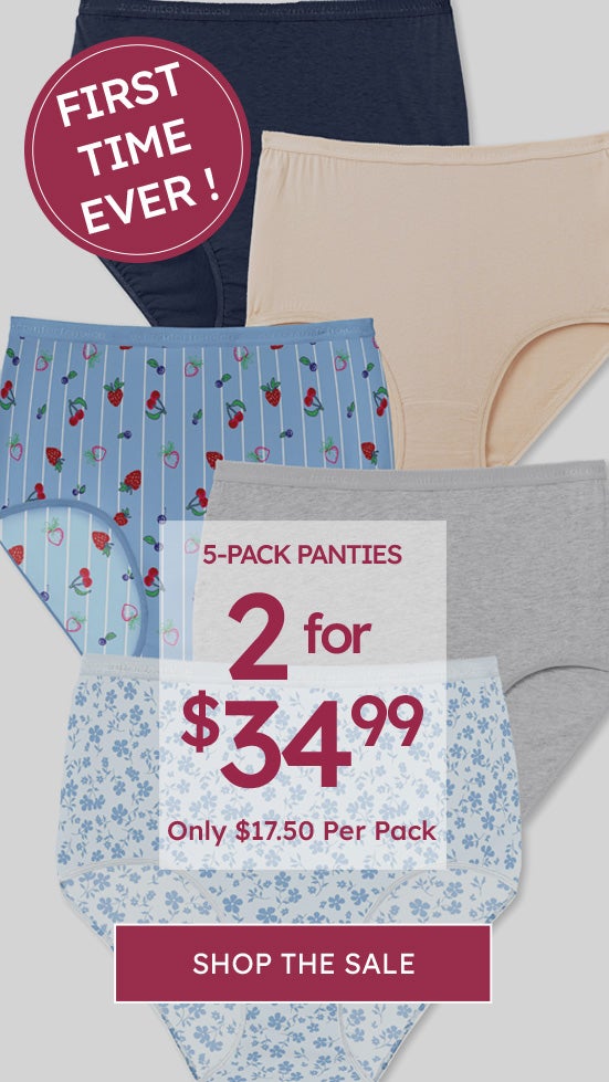  5-Pack Panties 2 for $34.99