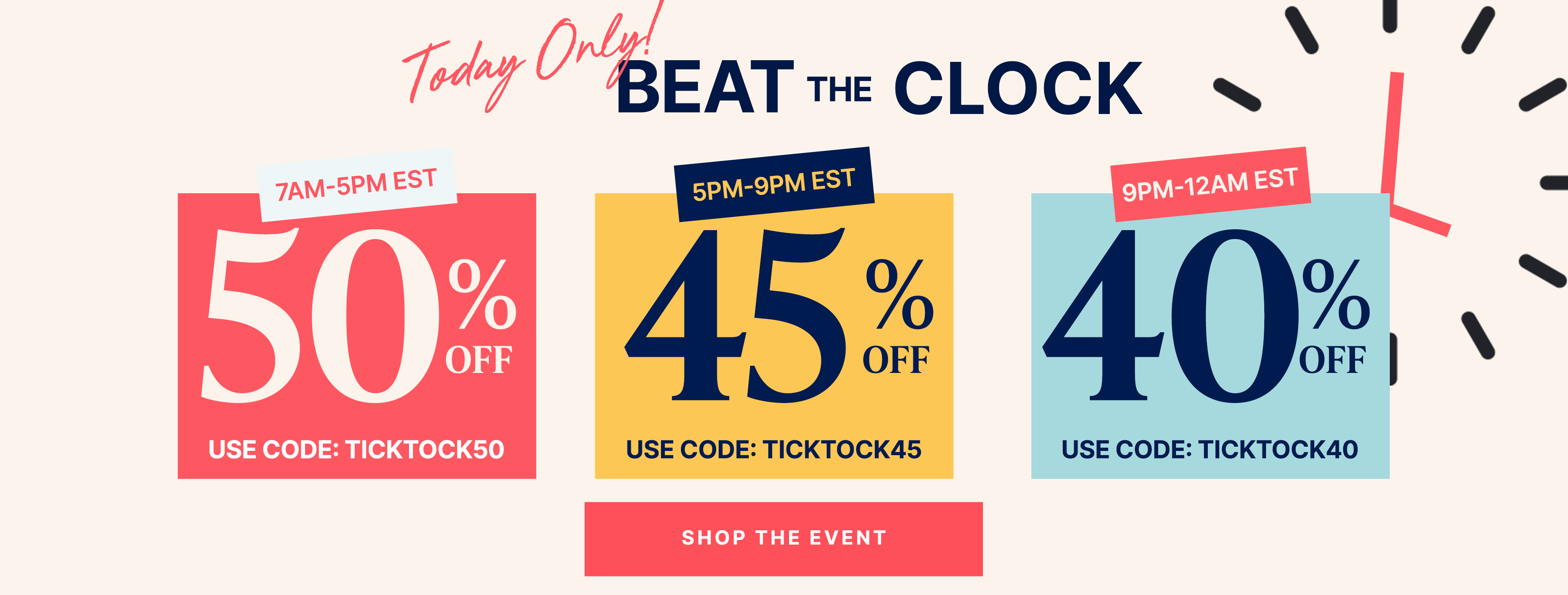 Beat the Clock sale