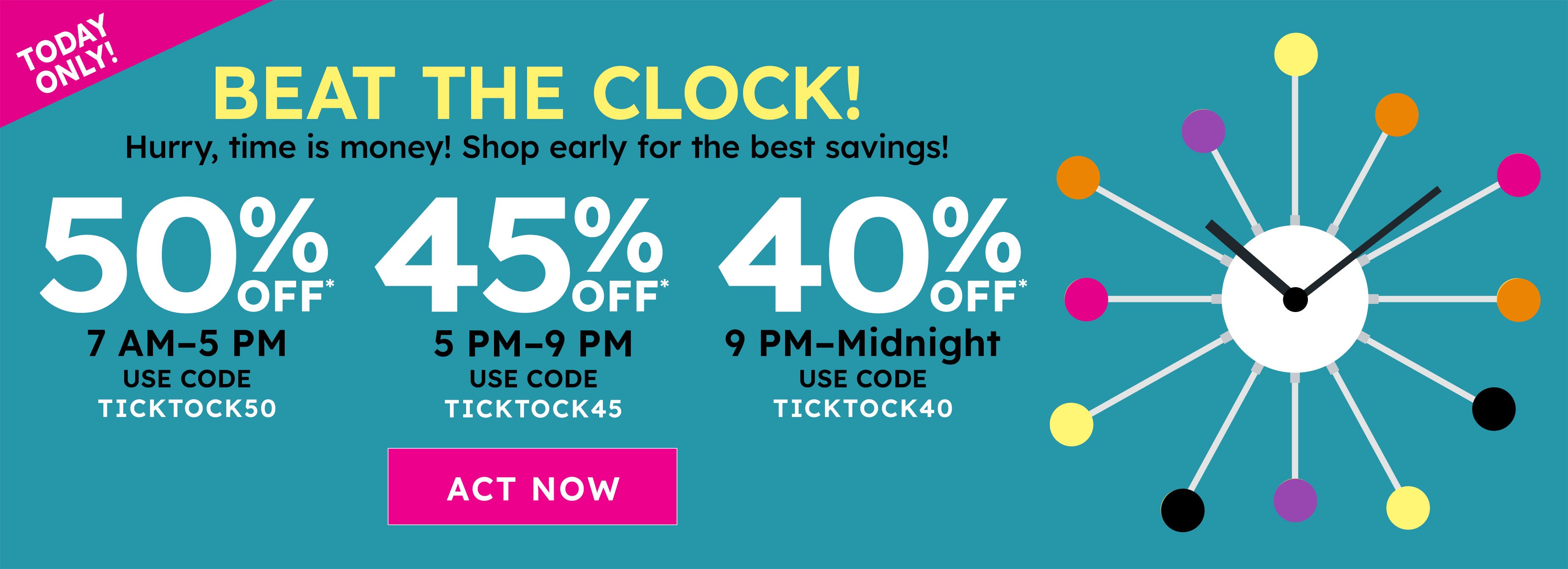 sitewide 50% off with code SHOPNOW