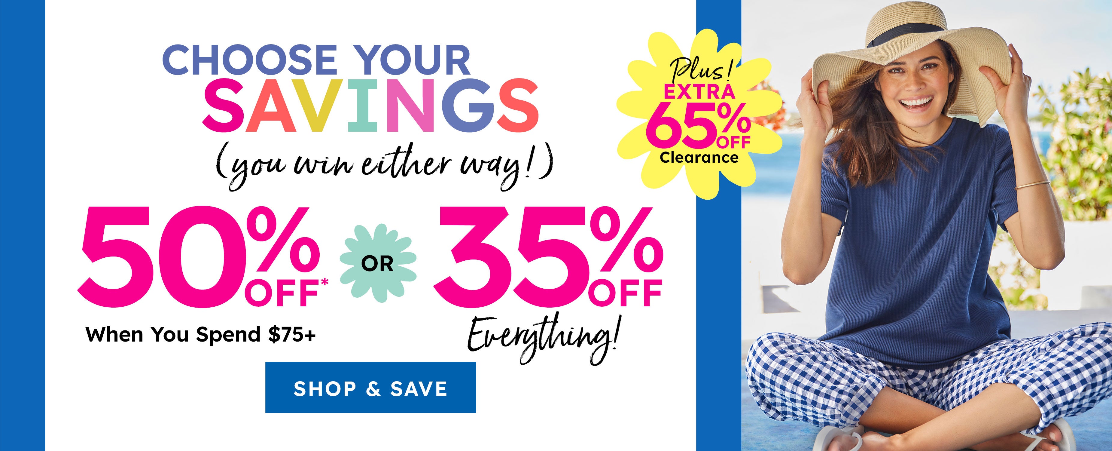50% Off Orders $75+! Discount Shown In Bag! and Extra 65% off Clearance and Final Sale! shop now