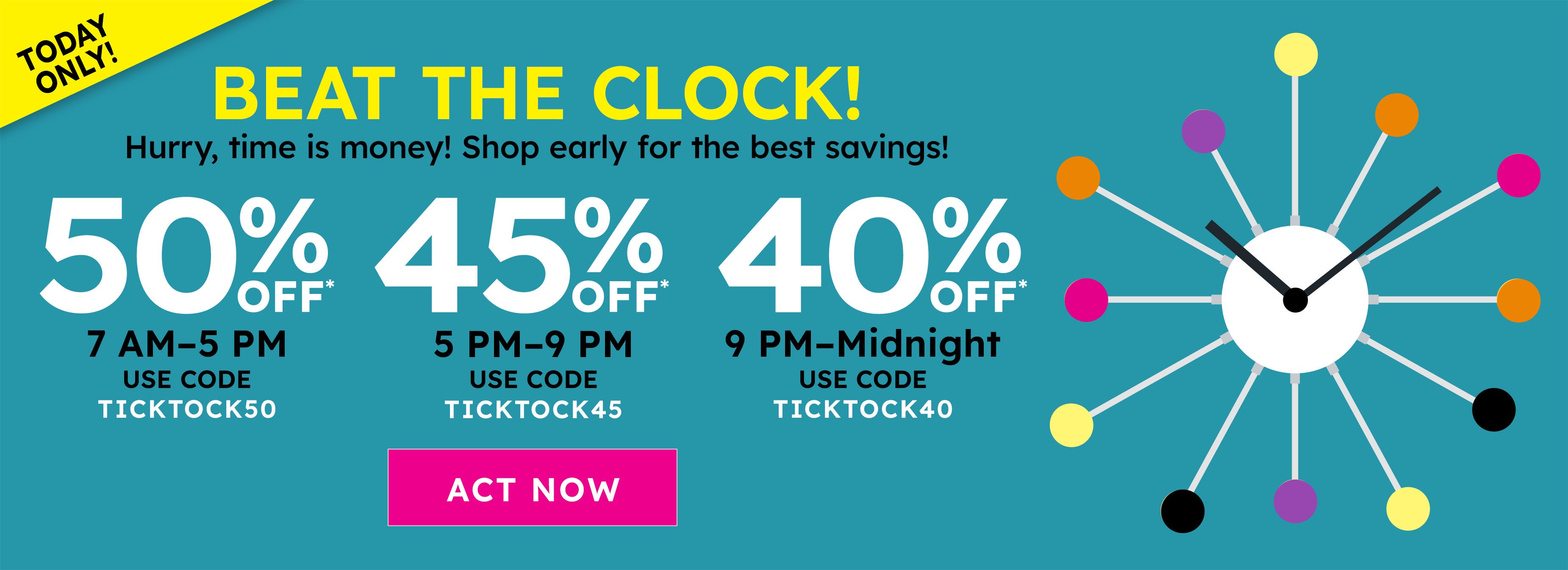 sitewide 50% off with code SHOPNOW